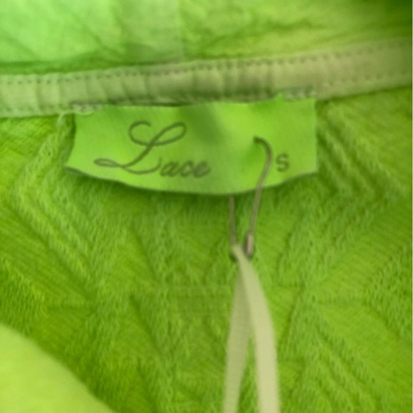 Lace Neon Green Top with Bright Orange Tassels - Picture 6 of 6